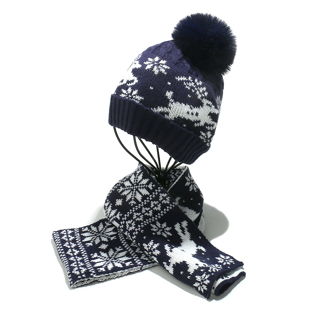 1 Ensemble Écharpe Et Bonnet Tricotés De Noël Image6