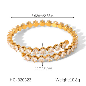 Bracelet Jonc Simple En Acier Inoxydable Imperméable Pour Femme (1 Pièce) h5 Image2