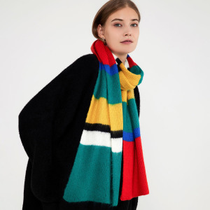 Écharpe D'Hiver Classique En Fibres Synthétiques De Couleurs Mélangées Pour Femme, 1 Pièce h5 Image3