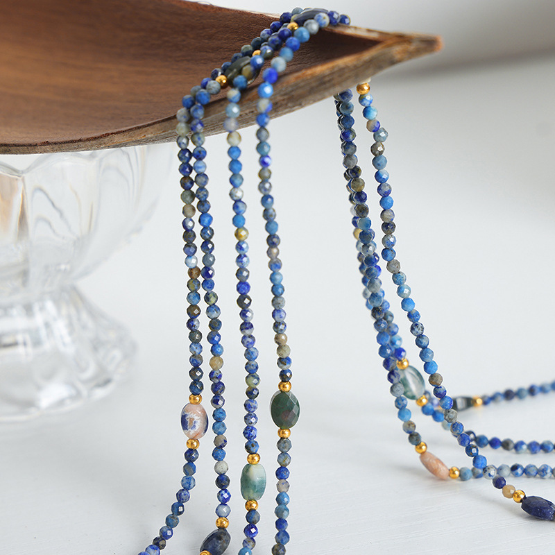 Collier De Perles Élégant Pour Femme, En Acier Inoxydable Imperméable, Couleur Or, Avec Pierres Naturelles (1 Pièce) h5Image6