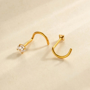 1 Piercing De Nez En Alliage De Titane Avec Zircon Couleur Or h5 Image6