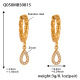 Boucles d'oreilles en forme de larme dorée et zircon Image12