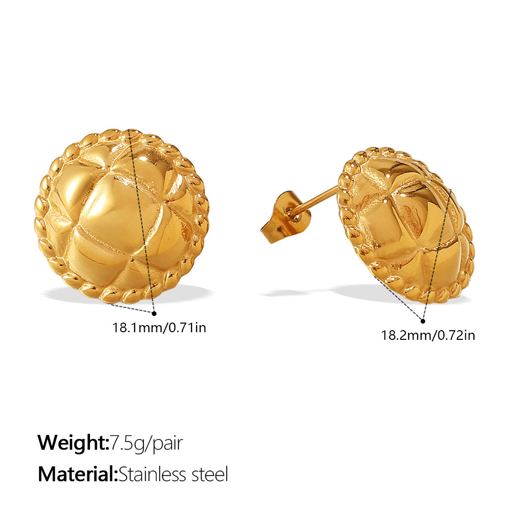 1 Paire De Boucles D'Oreilles Puces En Acier Inoxydable Doré, Étanches, En Forme De Cœur 
