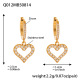 Boucles d'oreilles en or avec cœur creux et zircon Image9