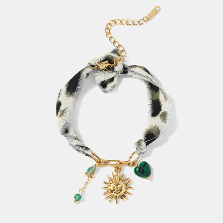 Bracelet à breloques Sun en acier inoxydable étanche couleur or 2