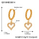 Boucles d'oreilles cœur creux doré en zircon Image6