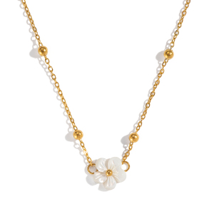 Collier Avec Pendentif Coquillage En Acier Inoxydable Étanche Couleur Or (1 Pièce) h5 Image6
