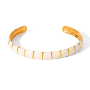 Bracelet Pour Femme Simple Series Daily Plant En Acier Inoxydable Étanche Couleur Or (1 Pièce) h5 