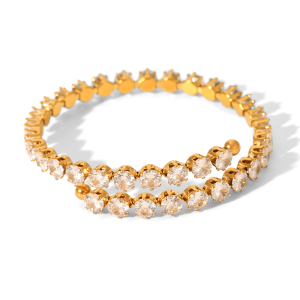 Bracelet Jonc Simple En Acier Inoxydable Imperméable Pour Femme (1 Pièce) h5 