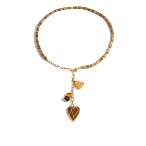 Collier De Perles Pour Femme, 1 Pièce, En Acier Inoxydable Imperméable, En Forme De Cœur, De Forme Irrégulière Et Luxueuse h5 