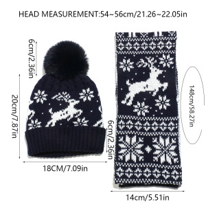 1 Ensemble Écharpe Et Bonnet Tricotés De Noël h5 