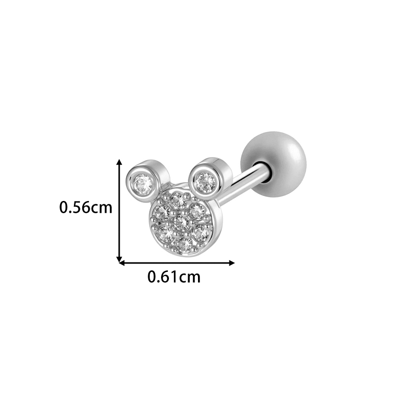 Boucle D'Oreille Piercing Croix Cuivre Or Zircon 1 Pièce h5Image2