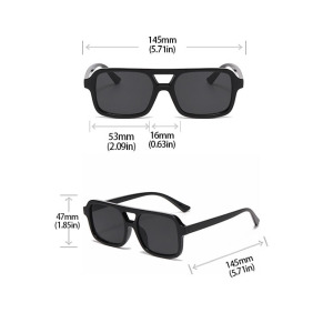 1 Paire De Lunettes De Soleil Élégantes Et Polyvalentes À Double Pont Et Imprimé Léopard Pour Femme h5 Image4