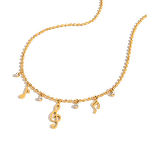 Ensembles De Bijoux Pour Femmes En Acier Inoxydable Étanche Couleur Or, Personnalisables Avec Des Notes. h5 