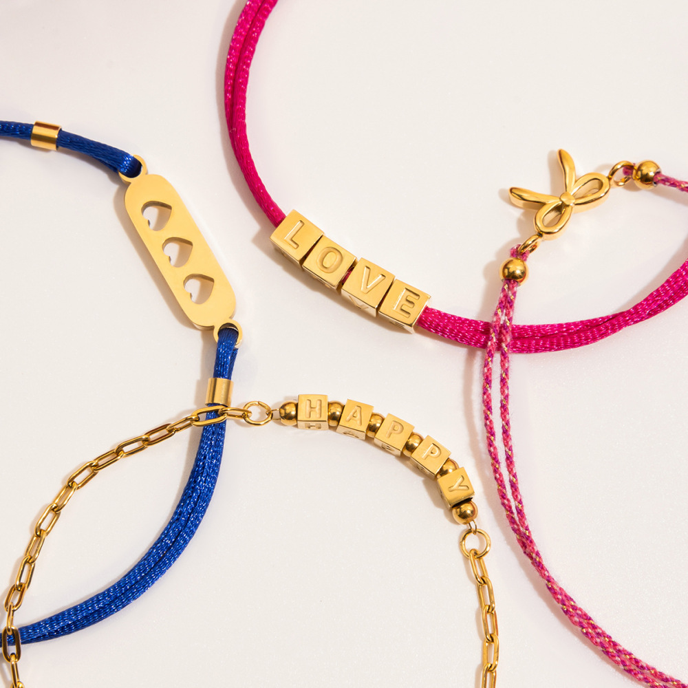 Bracelet À Breloques Pour Femme, Collection Romantique, En Acier Inoxydable, Étanche, Couleur Or (1 Pièce). Image8