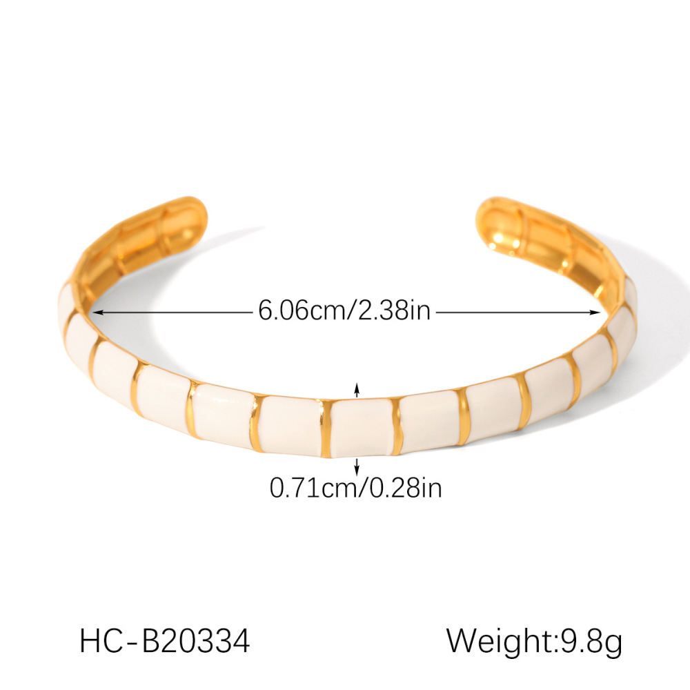 Bracelet Pour Femme Simple Series Daily Plant En Acier Inoxydable Étanche Couleur Or (1 Pièce) Image2