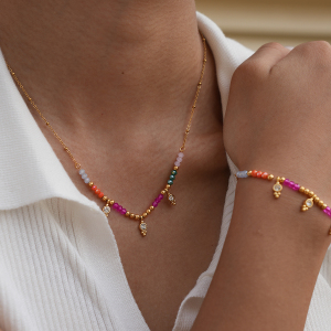 Ensembles De Bijoux Pour Femmes En Acier Inoxydable De Forme Simple Et Irrégulière, Étanches, Couleur Or h5 Image3