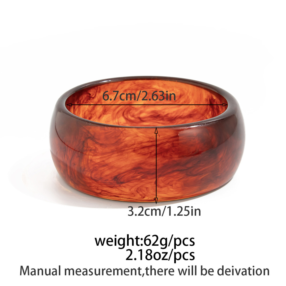 Bracelet Jonc Rétro En Résine Dégradé De Couleurs, 1 Pièce h5Image2