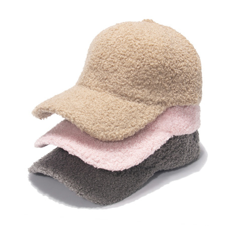 1 chapeau simple en peluche de couleur unie pour femme