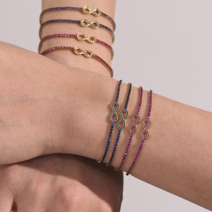 Ensembles De Bijoux Élégants Infinity En Acier Inoxydable Étanche Couleur Or Pour Femmes h5 Image5