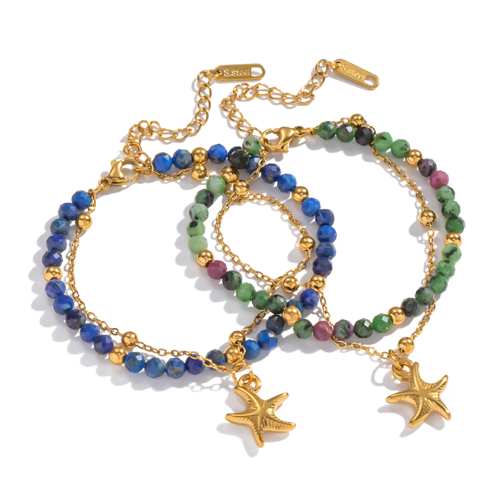 Bracelet En Acier Inoxydable Étanche Avec Perles De Pierre Naturelle (1 Pièce) Image6