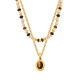 P1831-Collier double couche en or (amovible) 