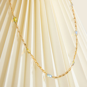 1 Collier Chaîne Femme Simple, Bohème, Forme Irrégulière, En Acier Inoxydable Étanche h5 Image3