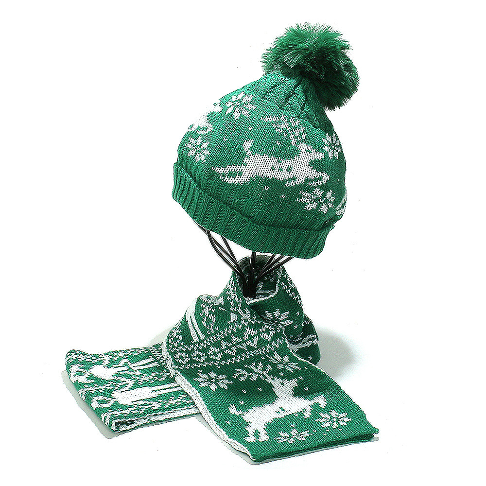 1 Ensemble Écharpe Et Bonnet Tricotés De Noël Image5