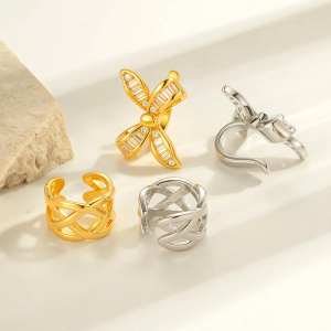 1 Pièce De Manchettes D'Oreilles En Cuivre Doré Et Zircon h5 Image3