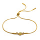 Bracelet fin à chaîne serpent et zircons ronds - Or - Jaune olive Image11