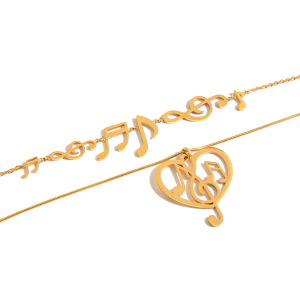 Collier Pendentif Femme En Acier Inoxydable Doré, Étanche, Avec Message Romantique (1 Pièce) h5 Image8