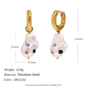 1 Paire De Boucles D'Oreilles Pendantes Pour Femme, Simples Et Élégantes, En Acier Inoxydable Imperméable, De Forme Irrégulière. h5 Image4