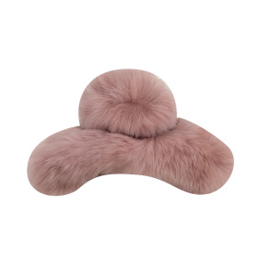 1 Pince À Cheveux Simple Et Mignonne En Peluche Super Douce De Couleur Unie Pour Femme h5 Image3