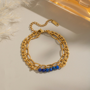 Bracelet En Acier Inoxydable Étanche Avec Perles De Pierre Naturelle (1 Pièce) h5 Image4