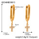 Boucles d'oreilles croix dorée en zircon en forme de U Image11