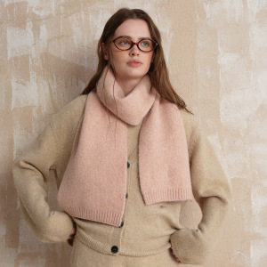 Écharpe D'Hiver Élégante En Fibre Synthétique De Couleur Unie Pour Femme, 1 Pièce h5 Image4