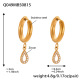 Boucles d'oreilles en forme de larme dorée et zircon Image11