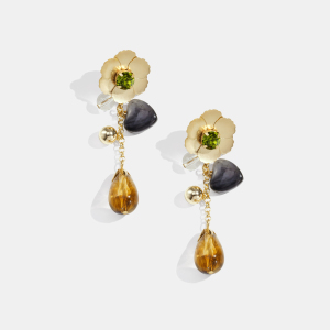 1 Paire De Boucles D'Oreilles Pendantes Rétro En Forme De Cœur Et De Fleur En Résine h5