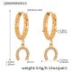 Boucles d'oreilles en zircon doré avec boucle en forme de fer à cheval Image5