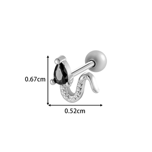Boucle D'Oreille Piercing Serpent Papillon Cuivre Or Zircon 1 Pièce h5 Image2
