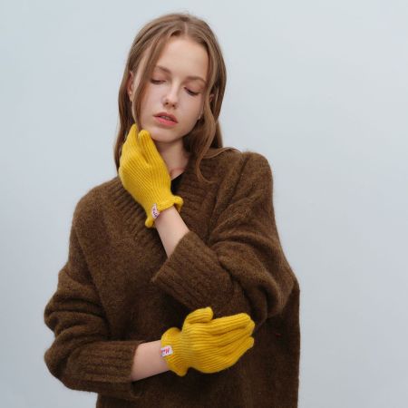 1 paire de gants pour femme en polyester de couleur unie 2