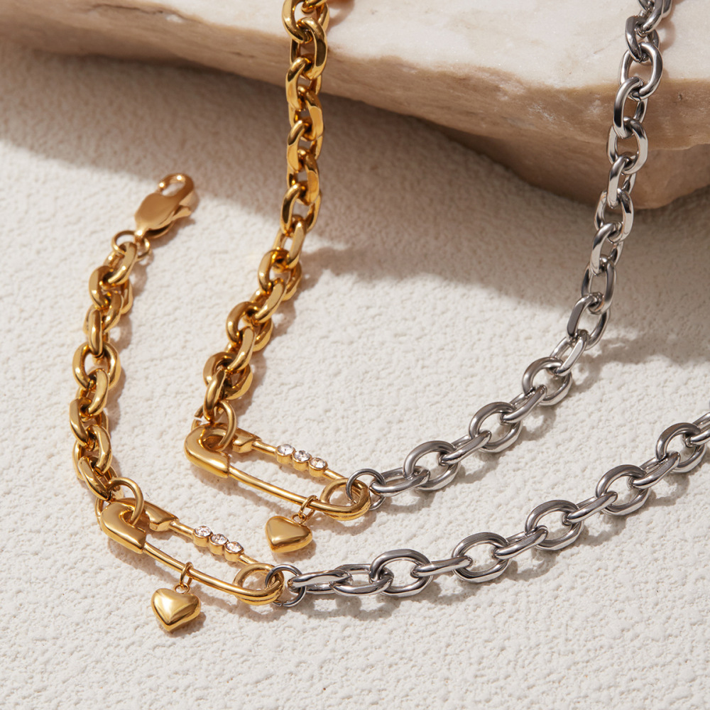 Ensembles De Bijoux Pour Femmes Avec Trombone Romantique En Acier Inoxydable, Étanches Et De Couleur Dorée h5Image4