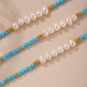 Ensembles De Bijoux Pour Femmes En Perles De Calaïte, Acier Inoxydable, Pierre Naturelle Dorée, Imperméables h5 Image3