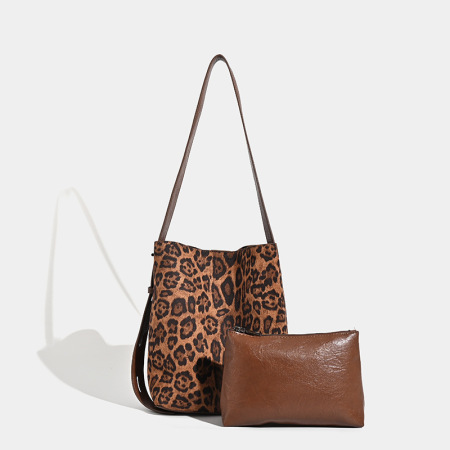 Sac fourre-tout simple en polyester à imprimé léopard pour femme (1 pièce) 2