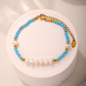 Ensembles De Bijoux Pour Femmes En Perles De Calaïte, Acier Inoxydable, Pierre Naturelle Dorée, Imperméables h5 Image5