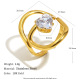 Bague ouverte en zircone cœur - Or Image3