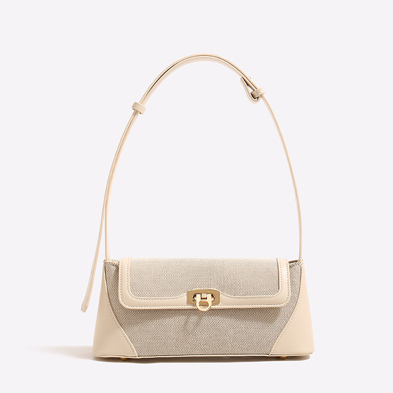 Sac À Bandoulière Rétro En Toile De Couleurs Mélangées Pour Femme, 1 Pièce