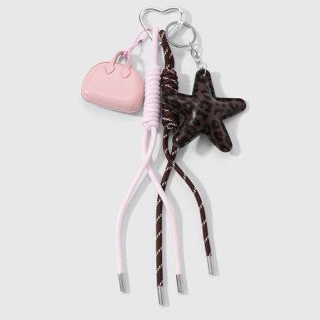 1 bijou de sac en cuir à imprimé léopard et étoile