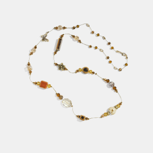 Collier Long En Céramique De Forme Irrégulière À Fleurs Rétro, 1 Pièce h5