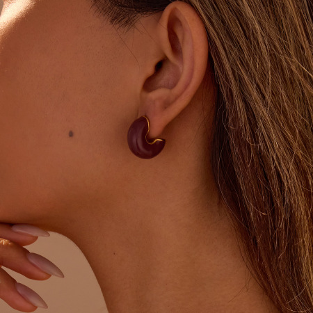1 paire de boucles d'oreilles à tige rétro en acier inoxydable de couleur unie pour femme, série Simple